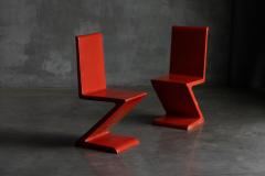 Gerrit Rietveld Zig Zag Style Fiberglass Chair Italy 1970s - 4577848