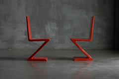 Gerrit Rietveld Zig Zag Style Fiberglass Chair Italy 1970s - 4577880