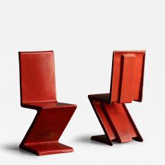 Gerrit Rietveld Zig Zag Style Fiberglass Chair Italy 1970s - 4578859