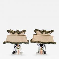 Gerry Moss Amazing Pair of Rare Moss Lamps with Ceramic Figures of Conga Player and Dancer - 455935