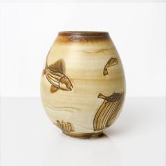 Gertrud Lonegren GERTRUD LONEGREN DESIGNED SCANDINAVIAN MODERN CERAMIC VASES WITH FISH - 2953313