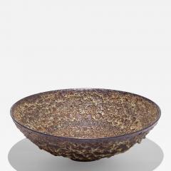 Gertrud Otto Natzler Gertrud and Otto Natzler Pale Green Black Crater Bowl 1956 LACMA Exhibited  - 4552227