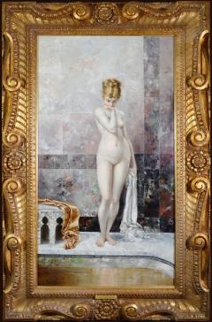 Geskel Saloman Apprehension 19th Century French Exhibition Oil Painting Nude Portrait - 2026405