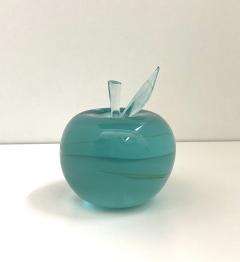 Ghir Studio Apple Unique Sculpture in Handmade Aquamarine Crystal by Ghir Studio - 3319743