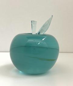 Ghir Studio Apple Unique Sculpture in Handmade Aquamarine Crystal by Ghir Studio - 3319744