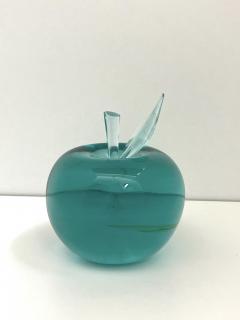 Ghir Studio Apple Unique Sculpture in Handmade Aquamarine Crystal by Ghir Studio - 3319754
