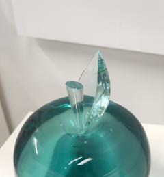 Ghir Studio Apple Unique Sculpture in Handmade Aquamarine Crystal by Ghir Studio - 3322362
