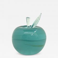 Ghir Studio Apple Unique Sculpture in Handmade Aquamarine Crystal by Ghir Studio - 3324383