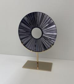 Ghir Studio Black Eye Hand engraved Glass Sculpture and Gold Brass by Ghir Studio - 3235619