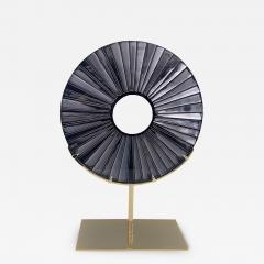 Ghir Studio Black Eye Hand engraved Glass Sculpture and Gold Brass by Ghir Studio - 3272375