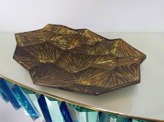 Ghir Studio Contemporary Amber Artistic Bowl Amber and Gold Crystal by Ghir Studio - 4202152