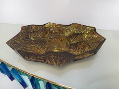 Ghir Studio Contemporary Amber Artistic Bowl Amber and Gold Crystal by Ghir Studio - 4202154