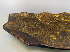 Ghir Studio Contemporary Amber Artistic Bowl Amber and Gold Crystal by Ghir Studio - 4202156