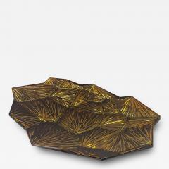 Ghir Studio Contemporary Amber Artistic Bowl Amber and Gold Crystal by Ghir Studio - 4203819