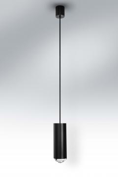 Ghir Studio Contemporary Black Brass Pendant with Crystal Gem by Ghir Studio - 3233667