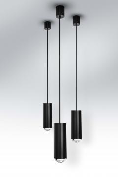 Ghir Studio Contemporary Black Brass Pendant with Crystal Gem by Ghir Studio - 3233671