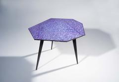 Ghir Studio Contemporary Velluto Coffee Table blue Crystal and Black Brass by Ghir Studio - 4202181