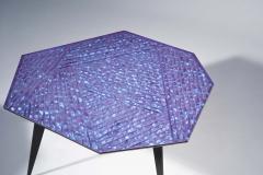 Ghir Studio Contemporary Velluto Coffee Table blue Crystal and Black Brass by Ghir Studio - 4202185