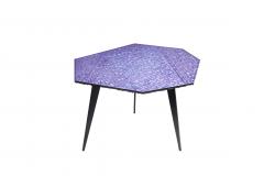 Ghir Studio Contemporary Velluto Coffee Table blue Crystal and Black Brass by Ghir Studio - 4202187