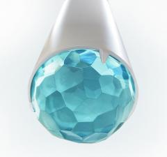 Ghir Studio Contemporary White Brass Pendant with Handmade Crystal Gem By Ghir Studio - 3233673