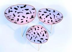 Ghir Studio Contemporary by Ghir Studio Pu Set of three Coffee Table Iridescent Crystal - 4202204