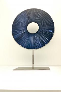 Ghir Studio Eye Blue Glass Sculpture D15 75 Chrome plated Brass structure by Ghir Studio - 3457000