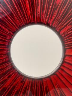 Ghir Studio Eye Red Sculpture Hand Engraved Glass polished Brass by Ghir Studio - 4202133