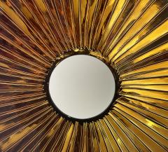 Ghir Studio Eye Sculpture Amber Glass D 40cm Gold plated Brass structure by Ghir Studio - 3217854
