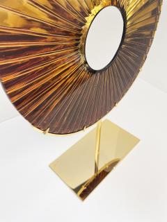 Ghir Studio Eye Sculpture Amber Glass D 40cm Gold plated Brass structure by Ghir Studio - 3217855