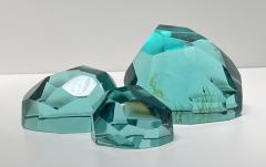Ghir Studio Gems Set of Three Aquamarine Crystal Sculptures by Ghir Studio - 3233619