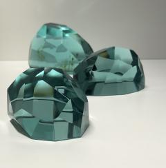 Ghir Studio Gems Set of Three Aquamarine Crystal Sculptures by Ghir Studio - 3233620