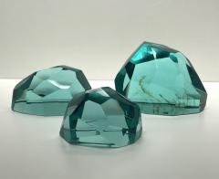 Ghir Studio Gems Set of Three Aquamarine Crystal Sculptures by Ghir Studio - 3233621