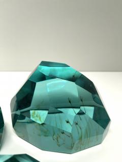 Ghir Studio Gems Set of Three Aquamarine Crystal Sculptures by Ghir Studio - 3233622