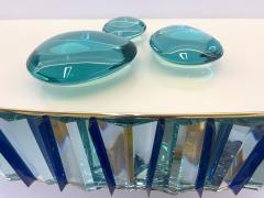 Ghir Studio Gocce Set of Three Aquamarine Crystal Sculptures by Ghir Studio - 3214944