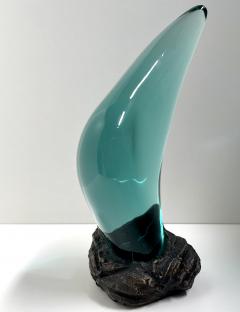 Ghir Studio Tear Unique Handmade Crystal Sculpture on Raw Block of Brass by Ghiro Studio - 3232573