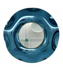 Ghir Studio Undulate Handmade Celestial Blue Crystal Mirror DIA 39 37 by Ghir Studio - 3460557