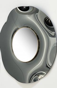 Ghir Studio Undulate Handmade Fum Crystal Mirror by Ghir Studio - 3264189