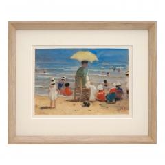 Ghodrat Delbasteh French Watercolor Beach Scene - 4243184