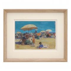 Ghodrat Delbasteh French Watercolor Beach Scene - 4243185