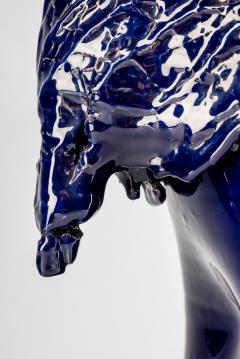 Giacinto Cerone Giacinto Cerone sculptural vase in blue glazed ceramic Italy after 1993 - 4592575