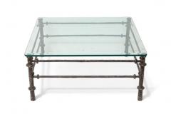 Giacometti Style Patinated Bronze Finish Square Coffee Table - 4046770