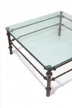 Giacometti Style Patinated Bronze Finish Square Coffee Table - 4046775