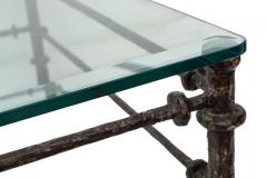 Giacometti Style Patinated Bronze Finish Square Coffee Table - 4046783