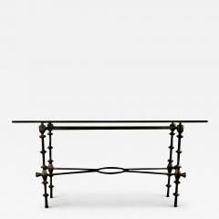 Giacometti Style Wrought Iron and Glass Console - 4000510