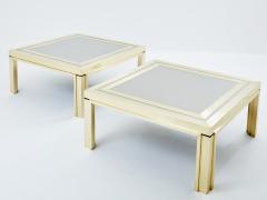 Giacomo Sinopoli Giacomo Sinopoli brushed brass stainless steel coffee tables 1970s - 3490112