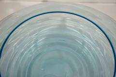 Giampaolo Ghisetti Giampaolo Ghisetti 1970s Vintage Round Aquamarine Blue Murano Glass Ribbed Bowl - 1116980