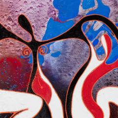 Gian Berto Vanni Dance Under the Moon Dancing Figures Reminiscent of Matisse Red and Blue - 3816874