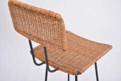 Gian Franco Legler Set of Five Mid Century Modern Wicker Bar Stools by Gian Franco Legler - 1980930