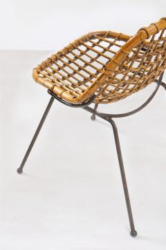 Gian Franco Legler Splendid set of 8 curved rattan chairs with iron rod structure  - 3143179
