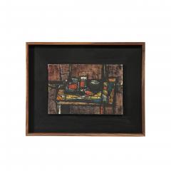 Giancarlo Isola Oil on Canvas Abstract Still Life Entitled Tavolo E Oggetti by Giancarlo Isola - 4566281
